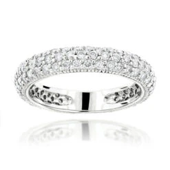 1 Carat Diamond Wedding Band For Women 14K White Gold