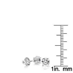 1 Carat Diamond Stud Earrings W Round Diamonds 14K White Gold -Borcely Jewelry Sales 1 ct diamond stud earrings w round diamonds 14k gold p 5628 rulerwh