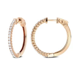 1 Inch Diamond Hoop Earrings 0.86ct 14K Yellow Gold -Borcely Jewelry Sales 1 inch diamond hoop earrings 086ct 14k p 44581 ro
