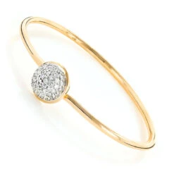 Ladies Pave Diamond Ball Bangle Bracelet 1 Ct 10K Rose Gold -Borcely Jewelry Sales 100238ye ye