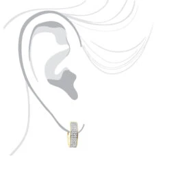 10K White Gold Diamond Hoop Huggie Earrings 0.30ct -Borcely Jewelry Sales 10k diamond hoop huggie earrings 040ct p 22529 bodye