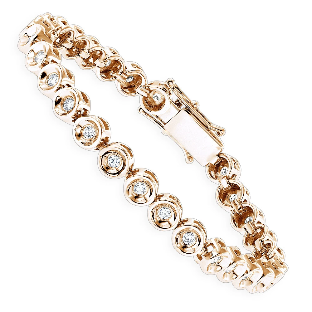 10K White Gold Bezel Set Round Diamond Tennis Bracelet 1.65ct By Luxurman 2 10K White Gold Bezel Set Round Diamond Tennis Bracelet 1.65ct By Luxurman - Image 2