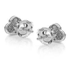 10K White Gold Pave Round Diamond Small Heart Earrings 0.1ct -Borcely Jewelry Sales 10k gold pave round diamond small heart earrings 012ct p 6164 backwh