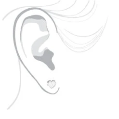 10K White Gold Pave Round Diamond Small Heart Earrings 0.1ct -Borcely Jewelry Sales 10k gold pave round diamond small heart earrings 012ct p 6164 bodwh