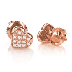 10K White Gold Pave Round Diamond Small Heart Earrings 0.1ct -Borcely Jewelry Sales 10k gold pave round diamond small heart earrings 012ct p 6164 ro