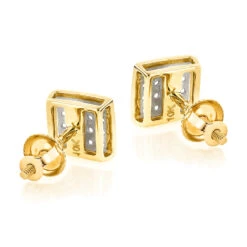 10K Yellow Gold Round Diamond Stud Earrings 6mm 0.18ct -Borcely Jewelry Sales 10k yellow gold round diamond stud earrings 018ct p 252 backye
