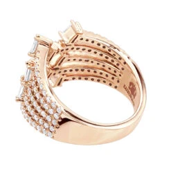 1.1 Carat Designer Diamond Right Hand Ring For Women By Luxurman 14K Rose Gold -Borcely Jewelry Sales 11 carat designer diamond right hand ring for women by luxurman 14k gold backro