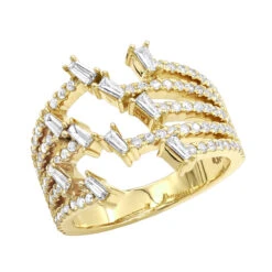 1.1 Carat Designer Diamond Right Hand Ring For Women By Luxurman 14K Rose Gold -Borcely Jewelry Sales 11 carat designer diamond right hand ring for women by luxurman 14k gold ye