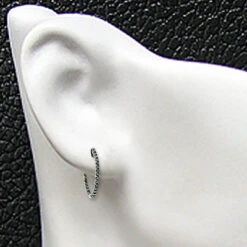 14K Black Plated Gold Black Diamond Hoop Earrings 2.20ct -Borcely Jewelry Sales 14k black diamond hoop earrings 220ct p 35676bod