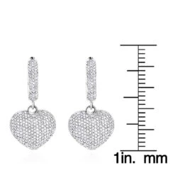 14K White Gold Dangle Diamond Heart Earrings 1 Ct 11 14K White Gold Dangle Diamond Heart Earrings 1 Ct -Borcely Jewelry Sales 14k dangle diamond heart earrings 135ct p 22380 rulerwh