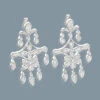 14K White Gold Diamond Chandelier Earrings Flower Motif 0.71ct