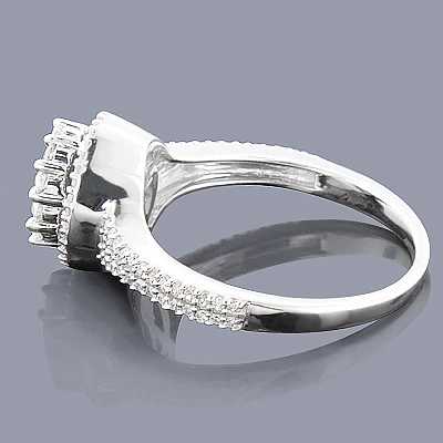 14K White Gold Diamond Cluster Ring 0.67ct 2 14K White Gold Diamond Cluster Ring 0.67ct - Image 2