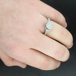 14K White Gold Diamond Cluster Ring 0.67ct 5 14K White Gold Diamond Cluster Ring 0.67ct -Borcely Jewelry Sales 14k diamond cluster ring 067ct p 42659bod