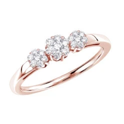 Thin 14K White Gold Diamond Cluster For Women Ring Past Present Future 0.25ct -Borcely Jewelry Sales 14k diamond cluster ring past present future 030ct p 58 ro