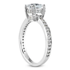 14K White Gold Diamond Engagement Ring 0.88ct -Borcely Jewelry Sales 14k diamond engagement ring 088ct p 35158 back white 20220426