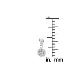 14K White Gold Diamond Flower Pendant 0.50ct -Borcely Jewelry Sales 14k diamond flower pendant 060ct p 22547 rulerwh