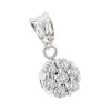 14K White Gold Diamond Flower Pendant 0.50ct