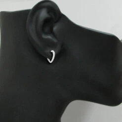 14K White Gold Diamond Heart Hoop Earrings 0.58ct -Borcely Jewelry Sales 14k diamond heart hoop earrings 058ct p 42953bod