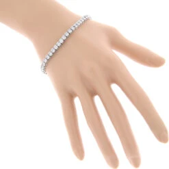 Luxurman 14K White Gold Round Diamond Tennis Bracelet Half Bezel Setting 6ct -Borcely Jewelry Sales 14k diamond tennis bracelet half bezel setting 6ct p 22517 bodwh