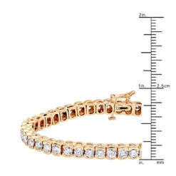 14K Yellow Gold Round Diamond Tennis Bracelet Half Bezel Setting 8ct -Borcely Jewelry Sales 14k diamond tennis bracelet half bezel setting 8ct p 22516 rulerro