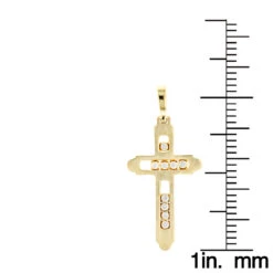 14K Yellow Gold Floating Diamond Cross Pendant LUCCELLO Monte Carlo -Borcely Jewelry Sales 14k floating diamond cross pendant luccello monte carlo p 6576 rulerye