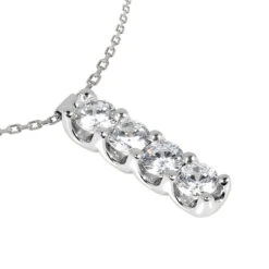 14K White Gold 4 Stone Diamond Journey Necklace 0.40ct 9 14K White Gold 4 Stone Diamond Journey Necklace 0.40ct -Borcely Jewelry Sales 14k gold 4 stone diamond journey necklace 040ct p 28011 back white 20220426