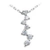 14K White Gold 5 Stone Diamond Journey Necklace 1.25ct