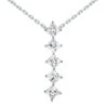 14K White Gold 5 Stone Diamond Journey Necklace 1.35ct
