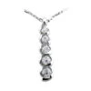 14K White Gold Designer 5 Stone Diamond Journey Necklace 2ct
