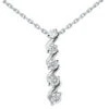 14K White Gold 5 Stone Diamond Journey Pendant 0.33ct