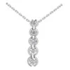 14K White Gold Bezel Set 5 Stone Round Diamond Journey Pendant 0.50ct