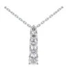 14K White Gold Prong Set 5 Stone Diamond Journey Pendant 0.50ct