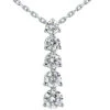 14K White Gold Handmade 5 Stone Diamond Journey Pendant 0.50ct