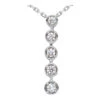 14K White Gold 5 Stone 4 Prong Set Diamond Journey Pendant 0.50ct