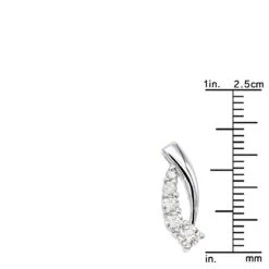 14K White Gold 5 Stone Diamond Journey Pendant 0.52ct -Borcely Jewelry Sales 14k gold 5 stone diamond journey pendant 052ct p 28158 rulerwh