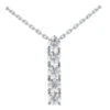 14K White Gold 5 Stone Diamond Journey Pendant 1.50ct
