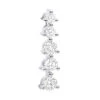 14K White Gold 5 Stone Prong Set Diamond Journey Pendant 1ct