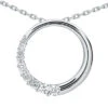 14K White Gold Handmade 9 Stone Diamond Journey Pendant 1.50ct