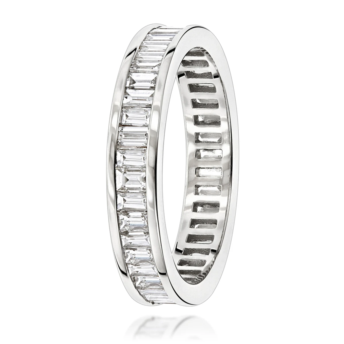 14K White Gold Baguette Diamond Eternity Ring 2.72ct 4 14K White Gold Baguette Diamond Eternity Ring 2.72ct - Image 4