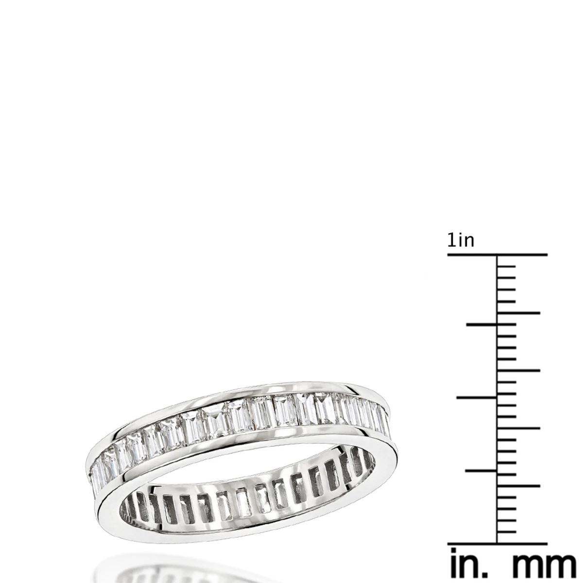 14K White Gold Baguette Diamond Eternity Ring 2.72ct 6 14K White Gold Baguette Diamond Eternity Ring 2.72ct - Image 6