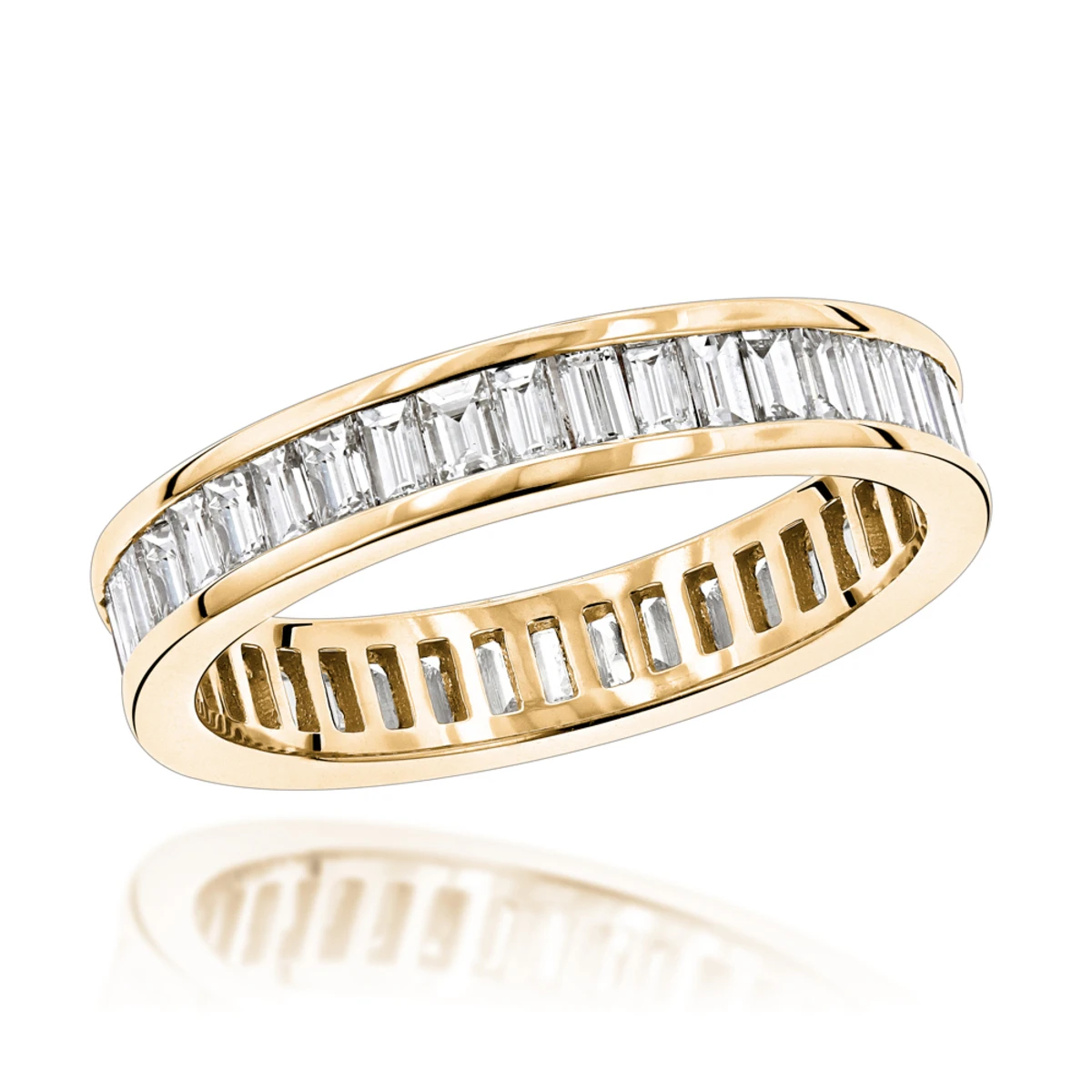 14K White Gold Baguette Diamond Eternity Ring 2.72ct 2 14K White Gold Baguette Diamond Eternity Ring 2.72ct - Image 2