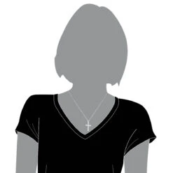 14K White Gold Baguette & Round Diamond Cross Necklace 0.35ct -Borcely Jewelry Sales 14k gold baguette round diamond cross necklace 035ct p 26537 bodwh