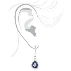 14K White Gold Blue Sapphire And White Diamond Drop Earrings For Women 2 Carats 10 14K White Gold Blue Sapphire And White Diamond Drop Earrings For Women 2 Carats -Borcely Jewelry Sales 14k gold blue sapphire and white diamond drop earrings for women 2 carats bodwh