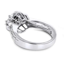 14K White Gold Cluster Diamond Ring 1.23ct -Borcely Jewelry Sales 14k gold cluster diamond ring 123ct p 40598 backwh