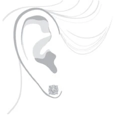 14K White Gold Cluster Diamond Stud Earrings 0.35ct By Luxurman -Borcely Jewelry Sales 14k gold cluster diamond stud earrings 035ct by luxurman bodwh