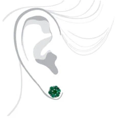 14K White Gold Cluster Emerald Stud Earrings 4ct -Borcely Jewelry Sales 14k gold cluster emerald stud earrings 400ct p 5963 bodwh