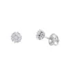 14K White Gold Cluster Flower Diamond Stud Earrings For Women 0.25ct By Luxurman
