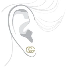 14K Yellow Gold Custom Made Diamond Earrings 0.55ct G Initials Letters Studs -Borcely Jewelry Sales 14k gold custom made diamond earrings 055ct g initials letters studs bodye