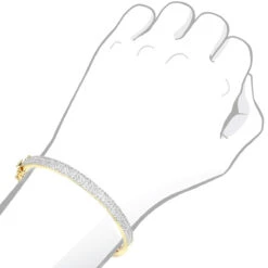 14K Yellow Gold Designer 2 Carat Diamond Bangle Bracelet For Women By Luxurman -Borcely Jewelry Sales 14k gold designer 2 carat diamond bangle bracelet for women by luxurman bodye