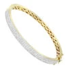 14K Yellow Gold Designer 2 Carat Diamond Bangle Bracelet For Women By Luxurman